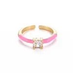 Brass Enamel Cuff Rings