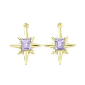 Rack Plating Alloy Glass Pendants