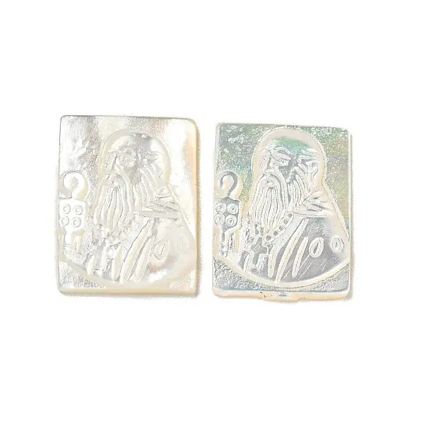 Carved Natural White Shell Cabochons