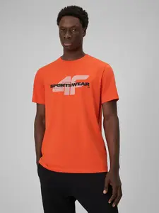 Pánské regular tričko s potiskem 4f oranžová l