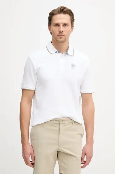 Blauer polo tričko pánske bavlnené DAMON