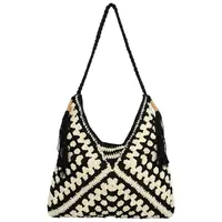 Dámská kabelka na rameno černo/krémová - MaxFly Sába
