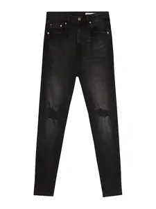 Bershka Džínsy  čierny denim