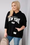 Kesi dámska plus-size viskózová mikina s kanagúrom, čierna