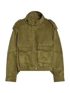 Bershka Prechodná bunda  zelená