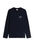 TOMMY HILFIGER Tričko 'Logo Long Sleeve'  námornícka modrá / biela