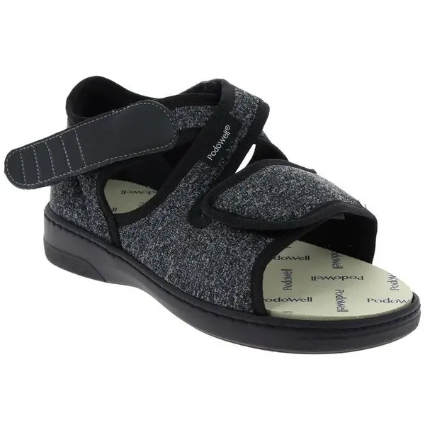 Sandále XILO extraširoké unisex, šedočierne, veľkosť: 40