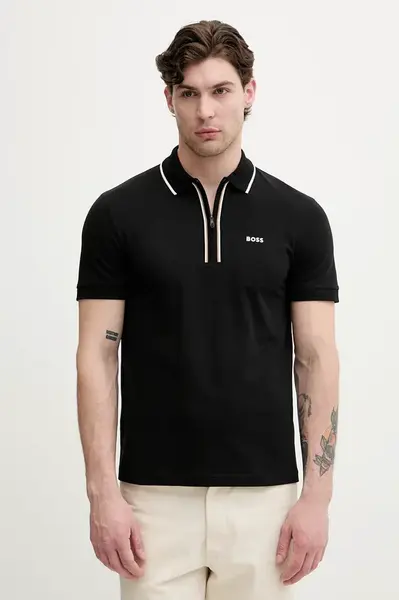 BOSS Green polo pánské bavlněné s elastanem