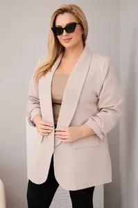 Kesi dámský plus size sako tmavě béžové