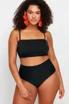 Trendyol Curve Black High Waist Compression Bikini Bottom