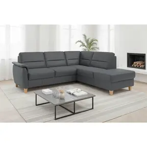 Sit & More ROHOVÁ SEDAČKA, textil, kůže, černá