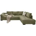 P & B ROHOVÁ SEDAČKA, textil, olivově zelená