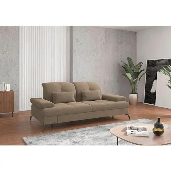Sit & More TŘÍMÍSTNÁ POHOVKA, textil, světle hnědá