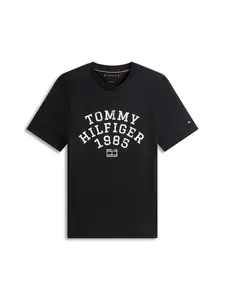 TOMMY HILFIGER Tričko 'ARCH'  čierna / biela