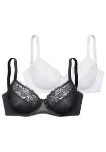 PETITE FLEUR Podprsenka  čierna / biela