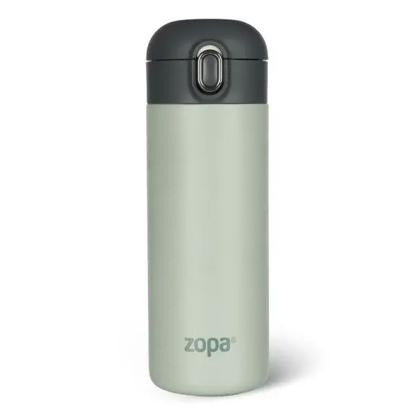 Termoska na tekutiny se silikonovým držákem 400 ml, Pistacio green