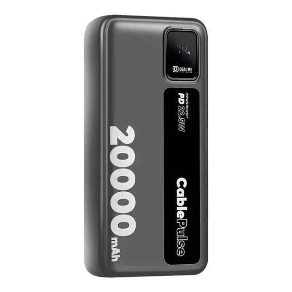 Powerbanka OBAL:ME CablePulse 20 000mAh 22,5W, černá