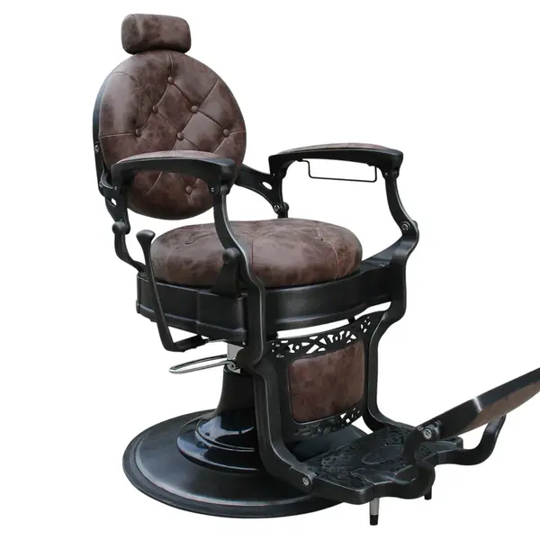 Kadeřnické barber křeslo Sibel Barburys Malone - hnědé (019023515) + dárek zdarma