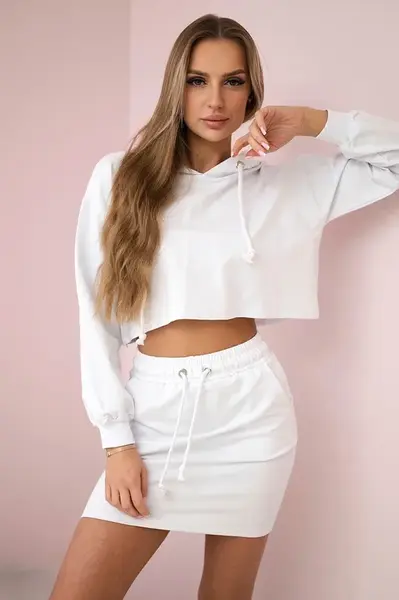 Set mikiny se sukní bílé