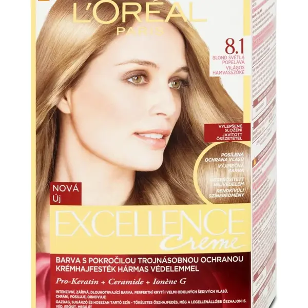Permanentní barva Loréal Excellence 8.1 blond světlá popelavá - L’Oréal Paris + dárek zdarma