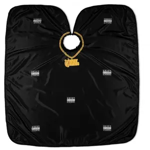 Barber pláštěnka Angry Beards 154 x 138 cm - černá s potiskem (BARBER-CAPE, BS-CAPE-21W01) + dárek zdarma