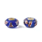 Lampwork & Brass Core European Beads