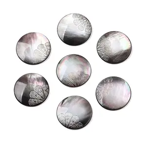 Natural Black Lip Shell Carved Cabochons