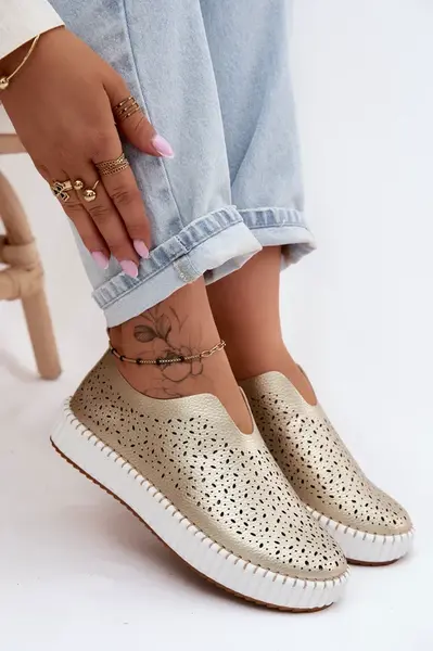 Dámské slip-on boty na platformě Gold Glamma