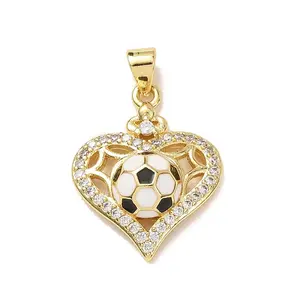 Brass Micro Pave Clear Cubic Zirconia Pendants