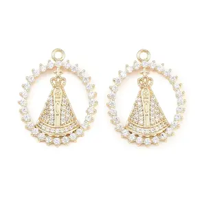 Religion Brass Micro Pave Clear Cubic Zirconia Pendants
