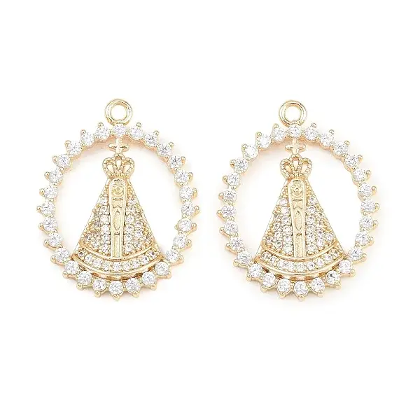 Religion Brass Micro Pave Clear Cubic Zirconia Pendants