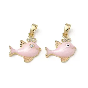 Brass Micro Pave Cubic Zirconia Pendants
