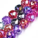 Electroplate Transparent Crackle Glass Beads Strands