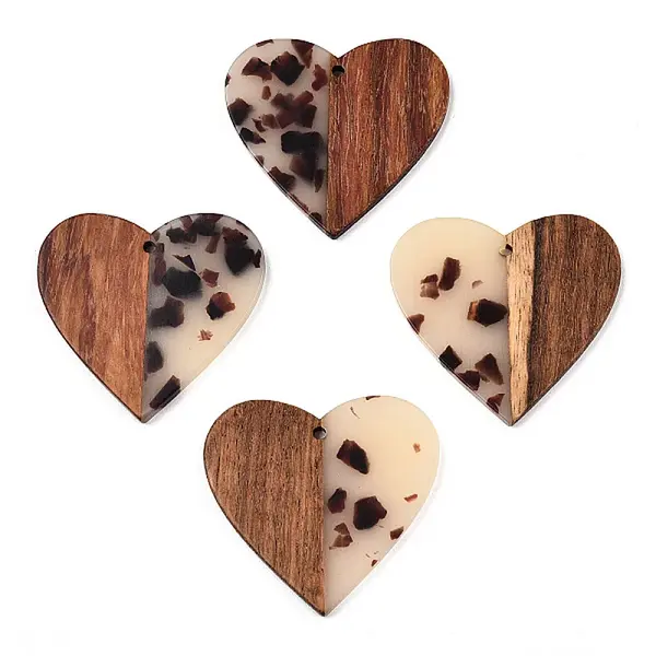 Transparent Resin & Walnut Wood Pendants