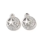Brass Micro Pave Clear Cubic Zirconia Charms