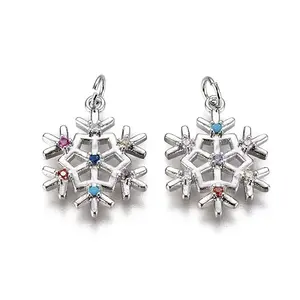 Brass Micro Pave Cubic Zirconia Pendants