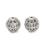 Brass Micro Pave Cubic Zirconia Beads