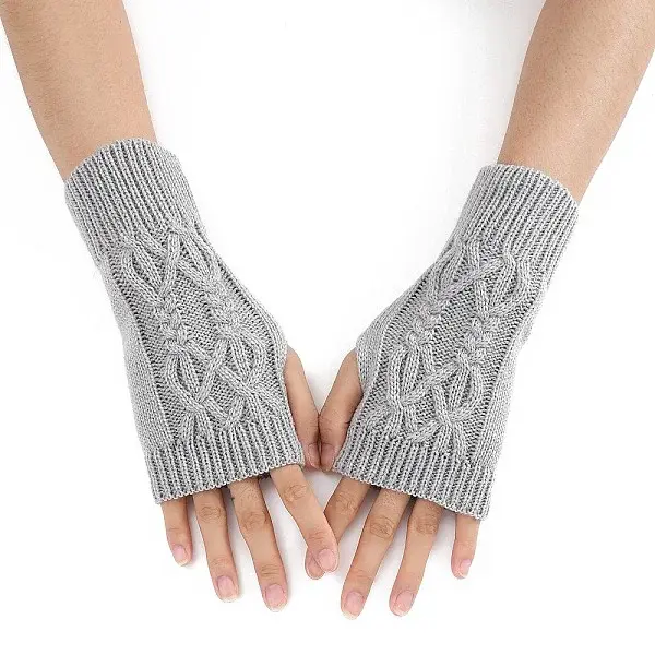 Acrylic Fiber Yarn Knitting Fingerless Gloves