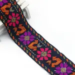 Flat Ethnic Style Embroidery Polyester Ribbons
