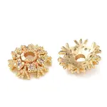 Brass Clear Cubic Zirconia Bead Caps