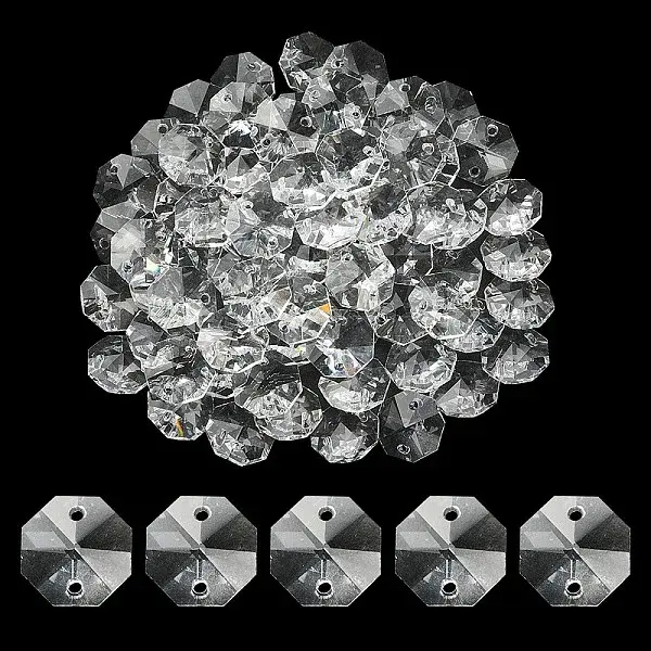 Transparent K9 Glass Connector Charms