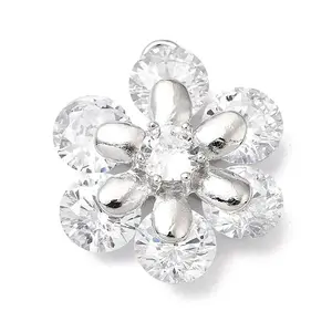 Brass Micro Pave Clear Cubic Zirconia Pendants