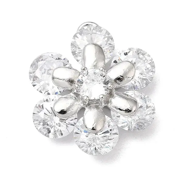 Brass Micro Pave Clear Cubic Zirconia Pendants