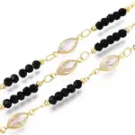 Brass Cubic Zirconia Horse Eye Link Chains