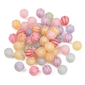 Frosted Transparent Acrylic Pumpkin Beads