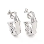 Clear Cubic Zirconia Bamboo Stick Stud Earrings