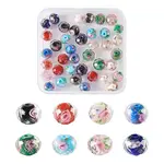 40Pcs 8 Colors Handmade Gold Sand Lampwork Beads Strands