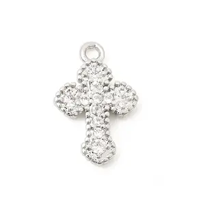 Brass Micro Pave Clear Cubic Zirconia Pendants