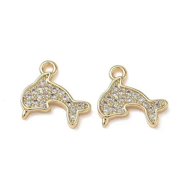 Brass Micro Pave Cubic Zirconia Charms