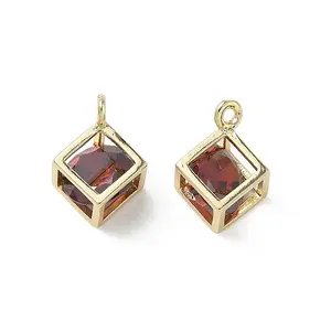 Brass Micro Pave Cubic Zirconia Pendants